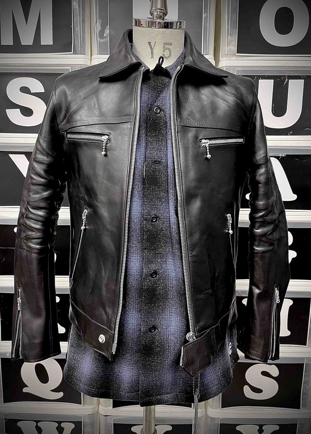 [BACKLASH×ROLL] シングルライダース レザージャケット S 牛革 BACKLASH x ROLL